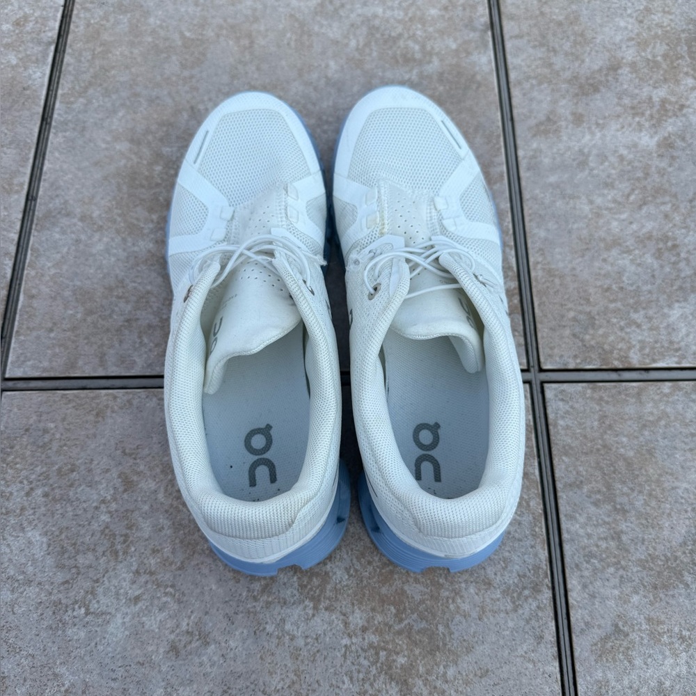 On Running White and Light Blue Athletic Shoes - Picture 8 of 14